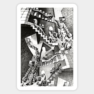 M. C. Escher House Of Stairs Graphic Poster 1951 Imp-Art Vintage Print Fantasy Illustration Sticker